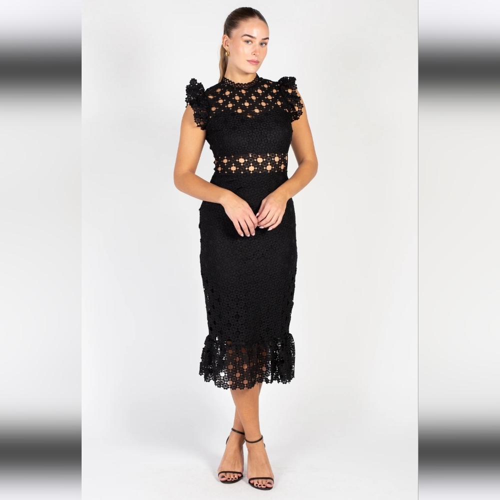 Chelsea Samantha Lace Trumpet Dress Size Small